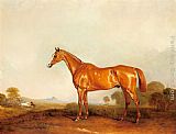 A Golden Chestnut Hunter in a Landscape by John Ferneley Snr